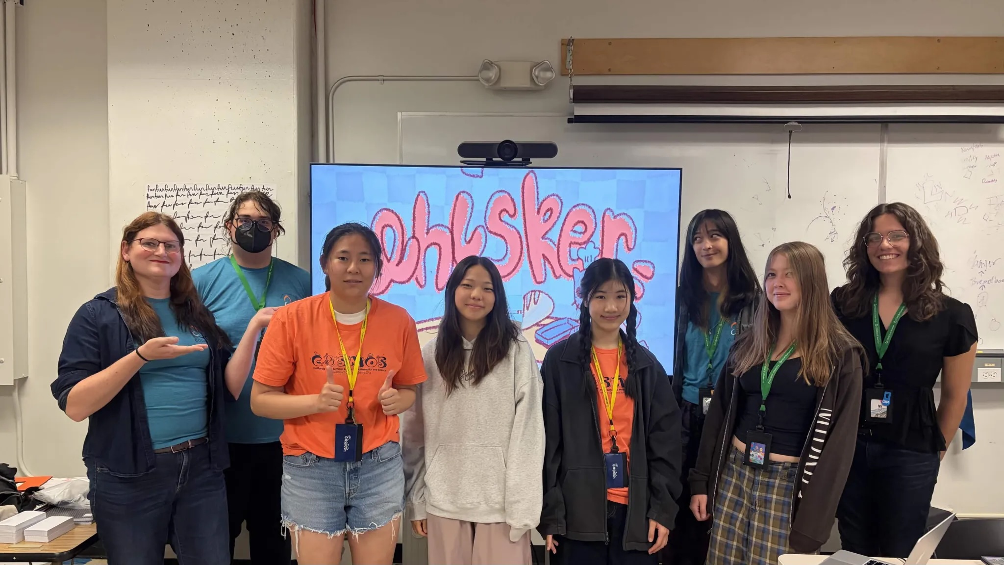 The Whisker team at COSMOS — together on the day we shipped.